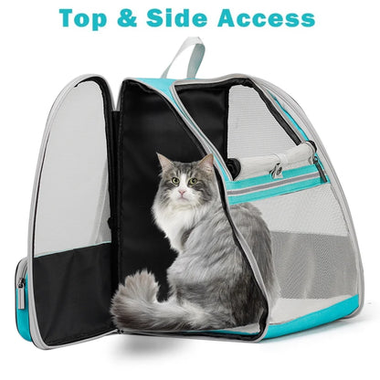 Mochila Transportadora De Mascotas Para Perros Y Gatos Grandes Y Gordos, Se Adapta a 16 Libras, Mochila Transportadora De Viaje Aprobada Por Aerolíneas Para Gatitos Y Conejos
