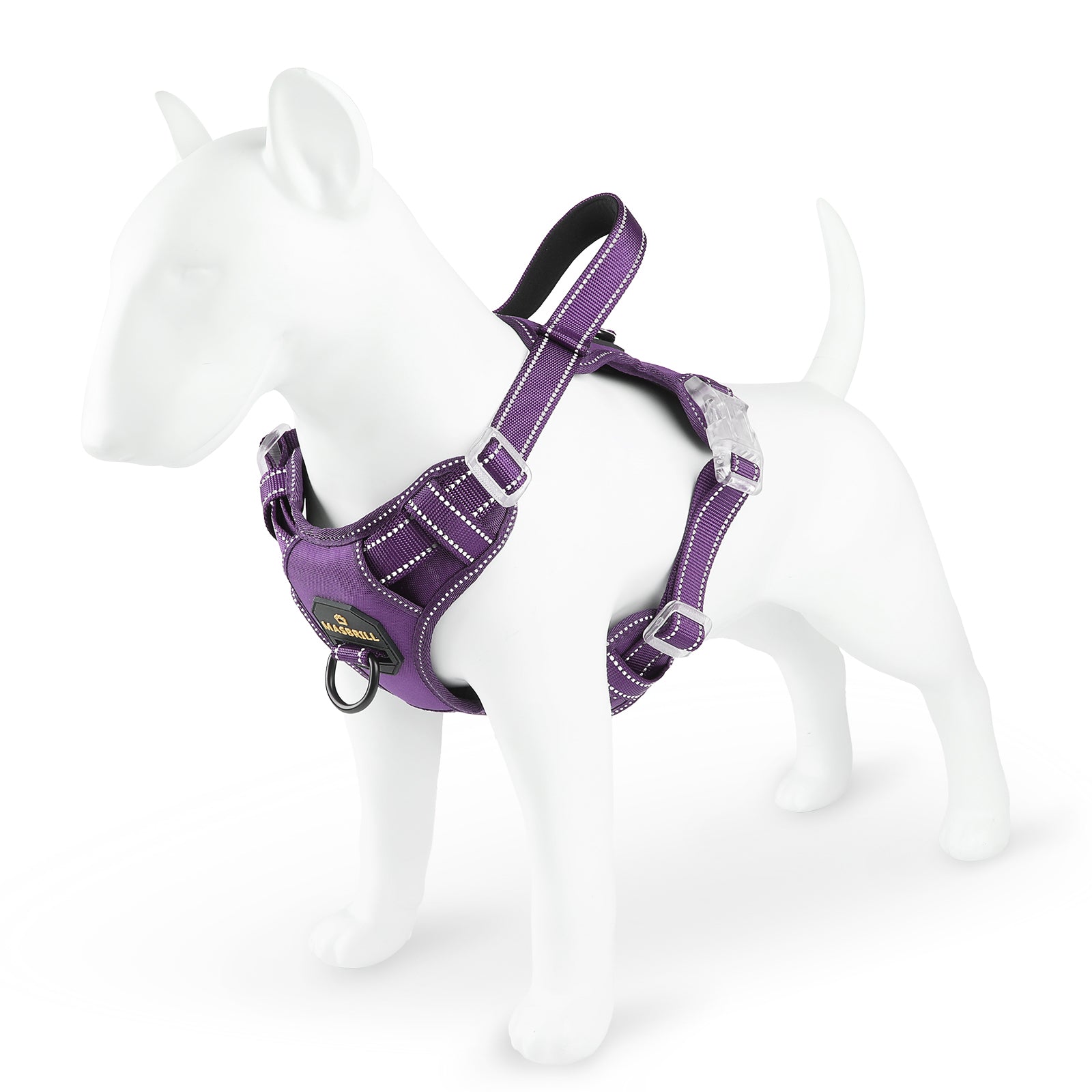 Reflective Dog Harness No Pull Dog Vest Harness with Handle,No Choke Adjustable Soft Padded Pet Vest for Large Dogs,Purple Dog Galters