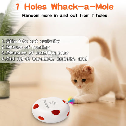 Juguete Gato Interactivo Electrico Plumas Ocultas Usb Sensor Inteligente 7 Hoyos