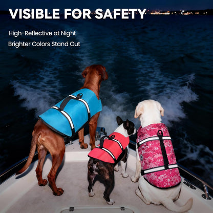Rip Stop Dog Life Vest, Swimming Vest with Handle, Buoyancy for Doggy Puppy, Dog Life Jacket for Swimming & Boating, S, Blue