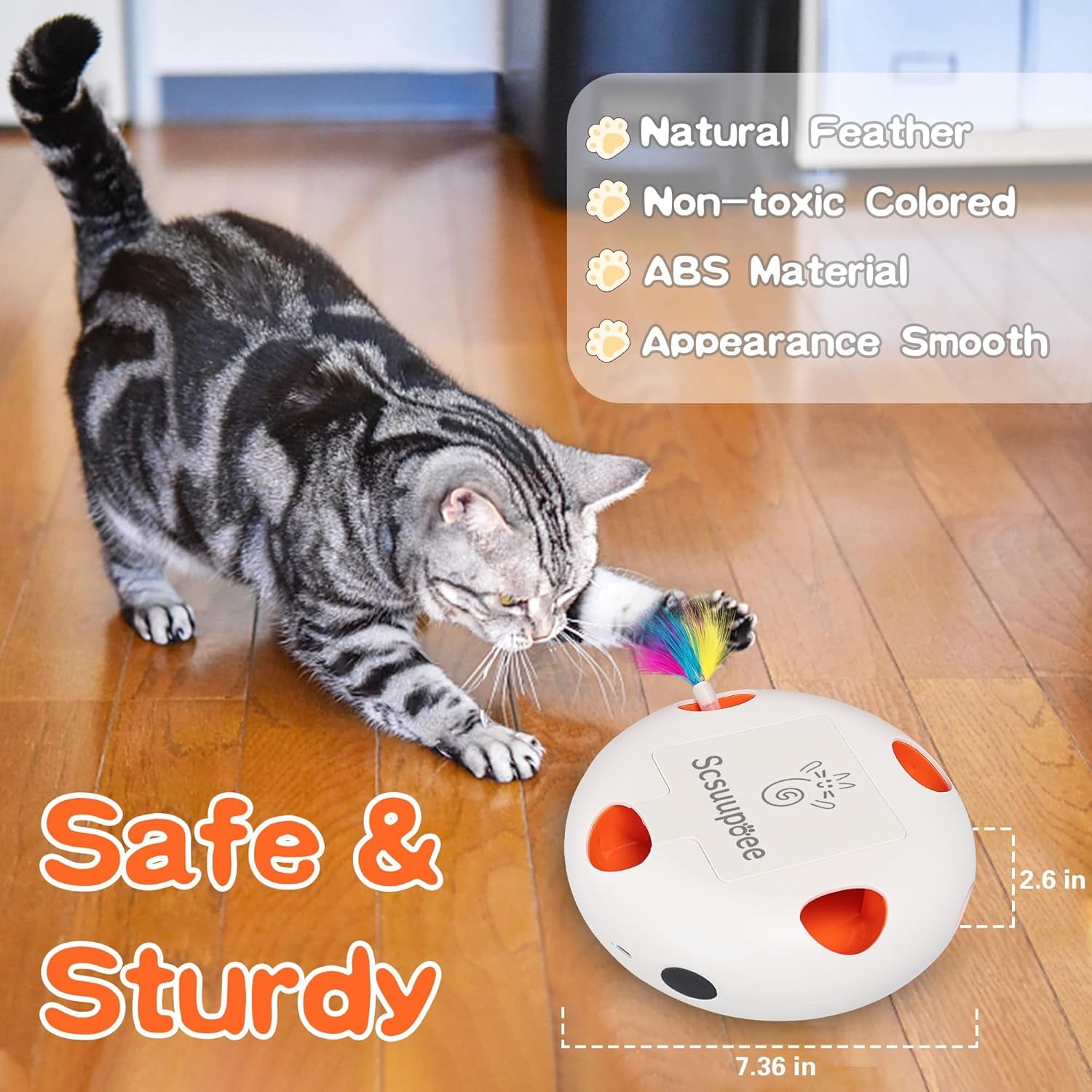 Juguete Gato Interactivo Electrico Plumas Ocultas Usb Sensor Inteligente 7 Hoyos