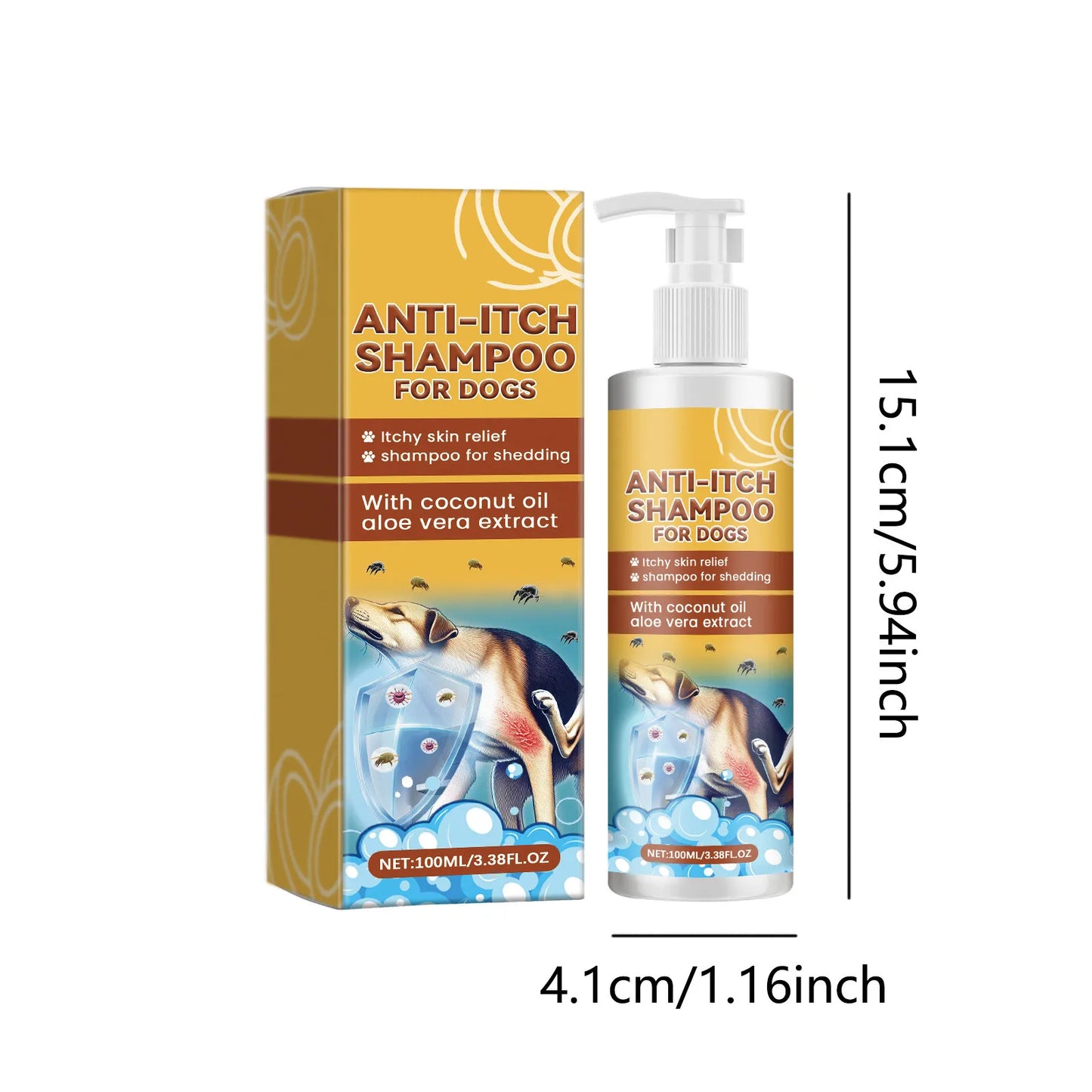 100Ml New Itch Shampoo for Dogs,Allergic, Itching, Nourishing Hair Desechos Y Limpieza Del Hogar Aseo Para Perros Mascotas