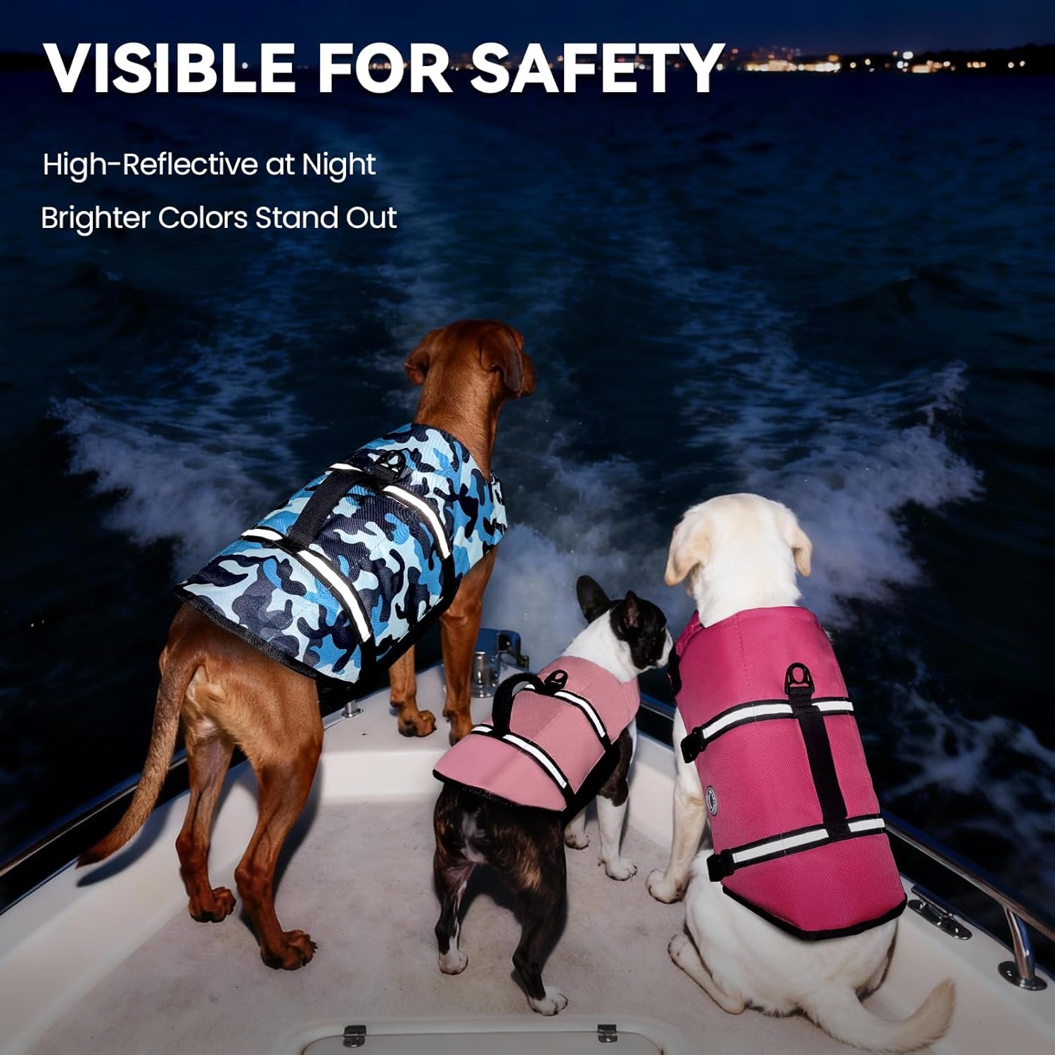 Rip Stop Dog Life Vest, Swimming Vest with Handle, Buoyancy for Doggy Puppy, Dog Life Jacket for Swimming & Boating, M, Pink