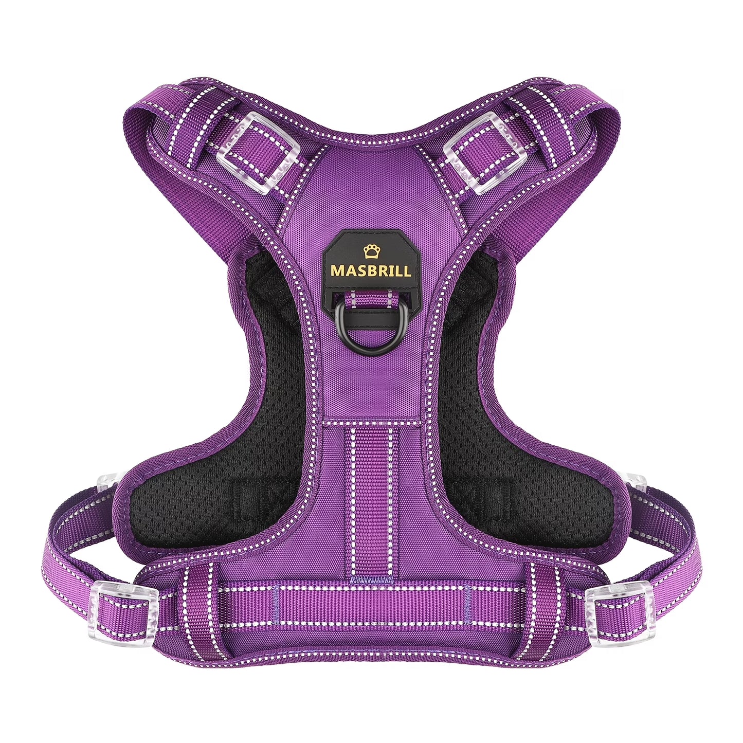 Reflective Dog Harness No Pull Dog Vest Harness with Handle,No Choke Adjustable Soft Padded Pet Vest for Large Dogs,Purple Dog Galters