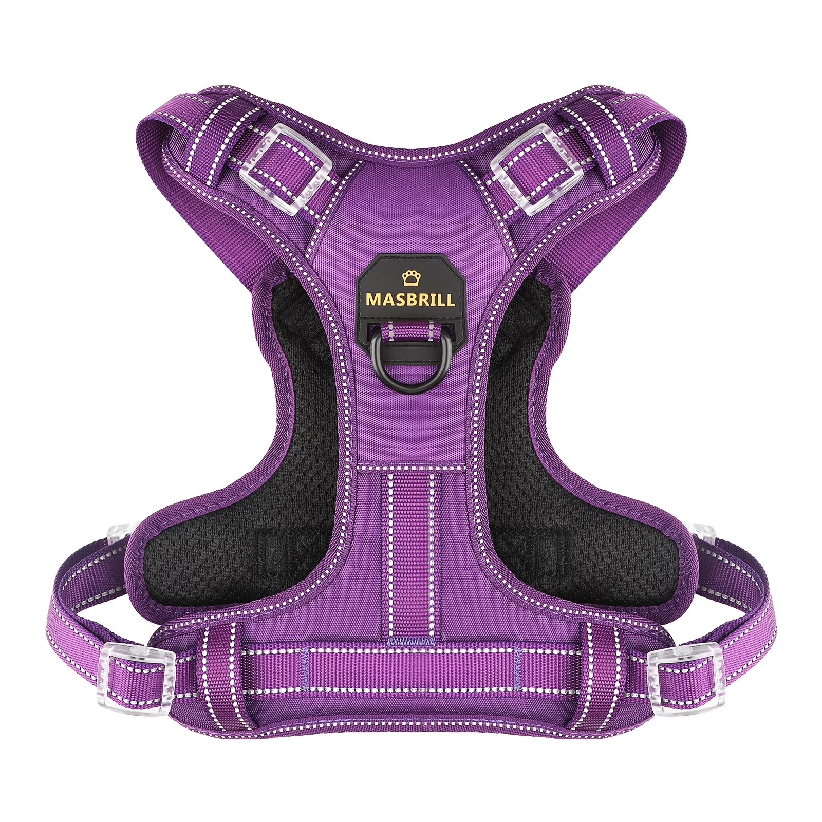 Reflective Dog Harness No Pull Dog Vest Harness with Handle,No Choke Adjustable Soft Padded Pet Vest for Large Dogs,Purple Dog Galters